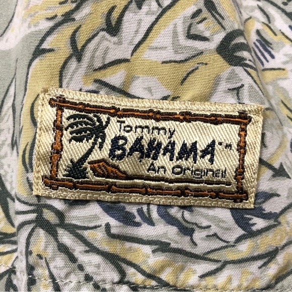 Vintage Tommy Bahama Hawaiian Shirt Short Sleeve Button Up Palm Trees Floral - Picture 7 of 15